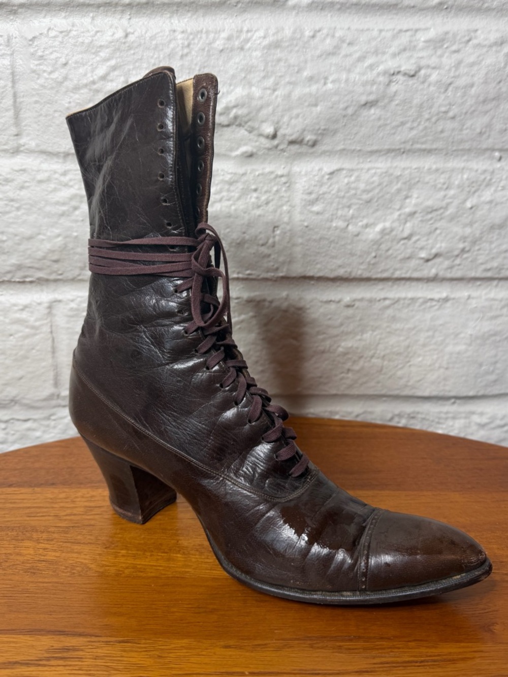 Antique Sorosis WITCH Wicked Brown Leather Boots Large Women’s Victorian